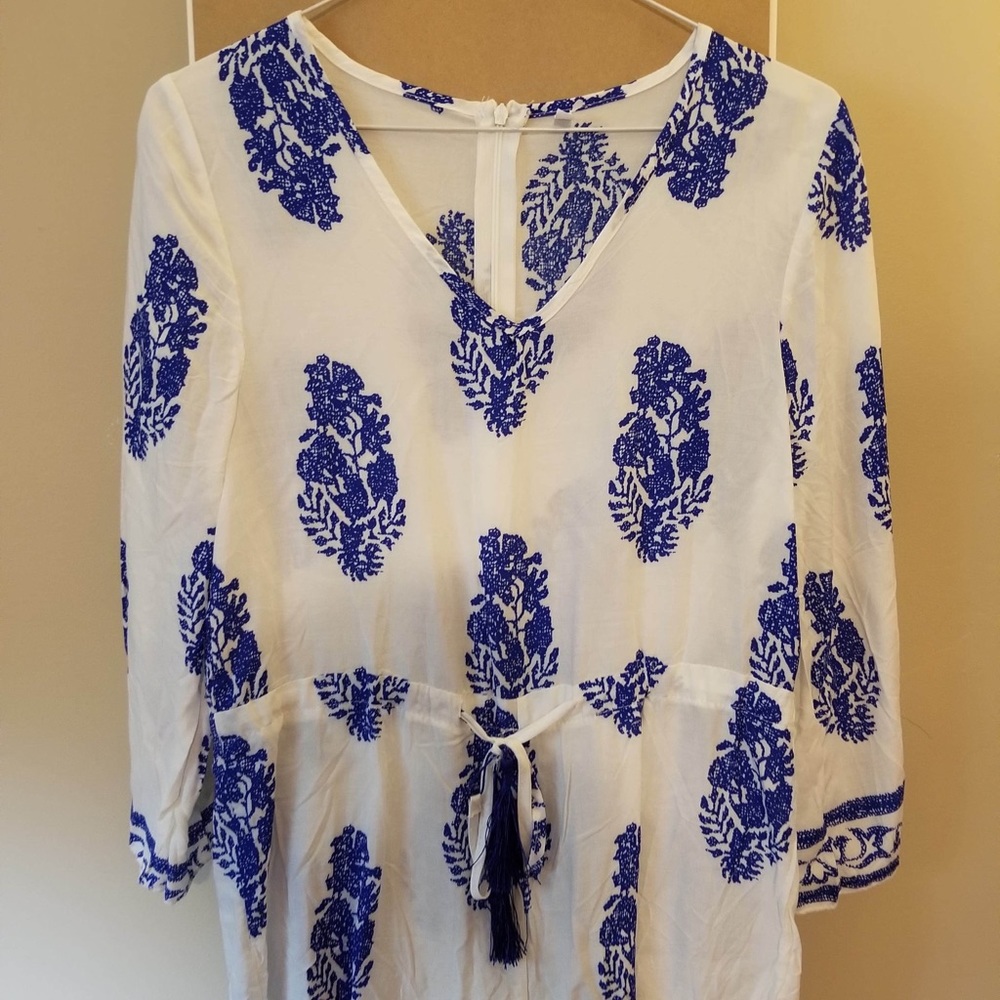 Blue and white Romper